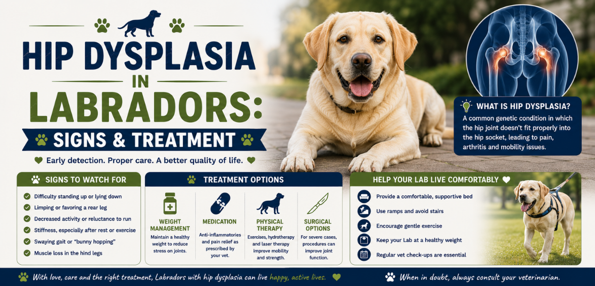 Hip Dysplasia in Labradors: Signs and Treatment