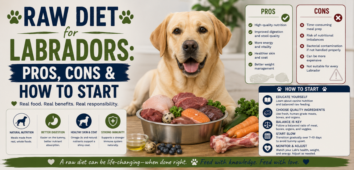 Raw Diet for Labradors: Pros, Cons and How to Start